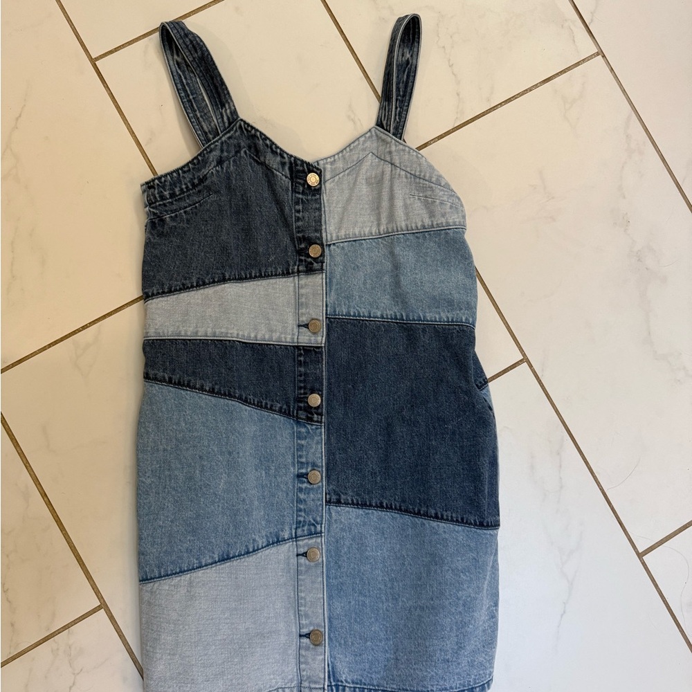 Gap Patchwork Denim Dress Small - image 3